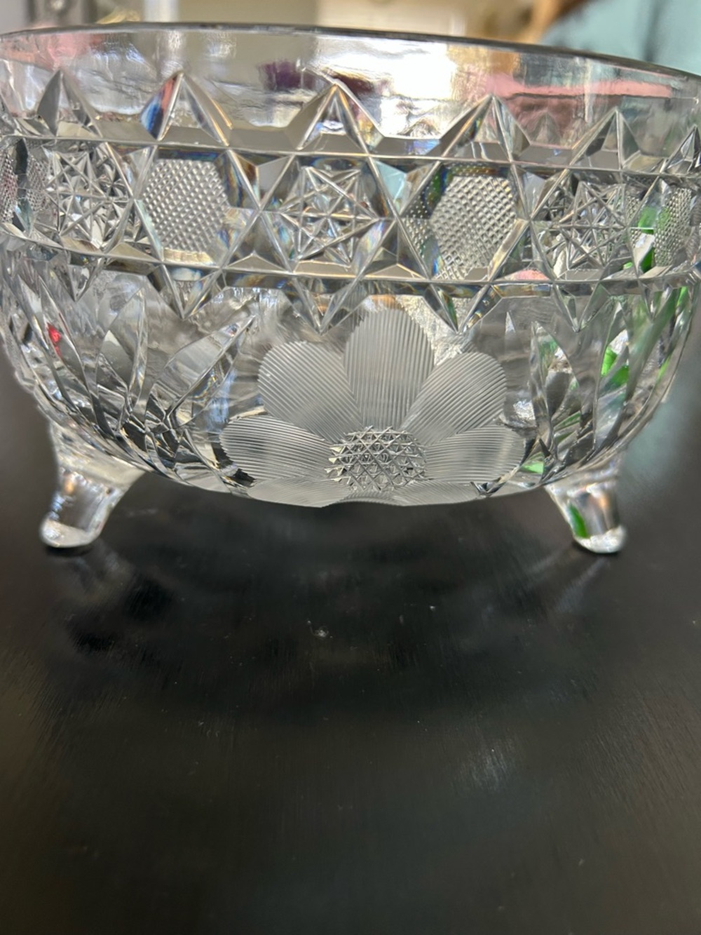 Beautiful cut Crystal footed bowl